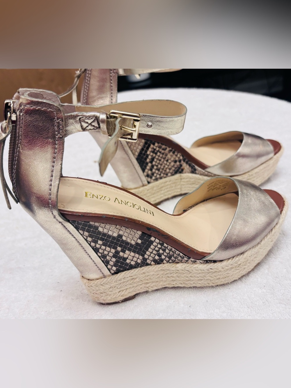 Almost Brand New Wedges By Enzo Angiolini - Size 4.5M - Heel 4.5 Inches - Box 23